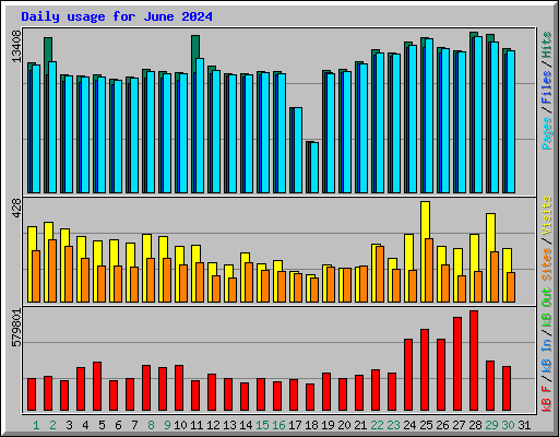 Daily usage for June 2024