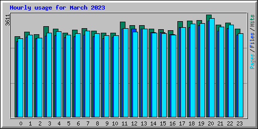 Hourly usage for March 2023